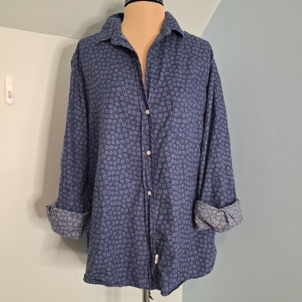 Grayson Frank & Eileeen The Hero  Floral Button Up Shirt Long Sleeve Size 05 XL